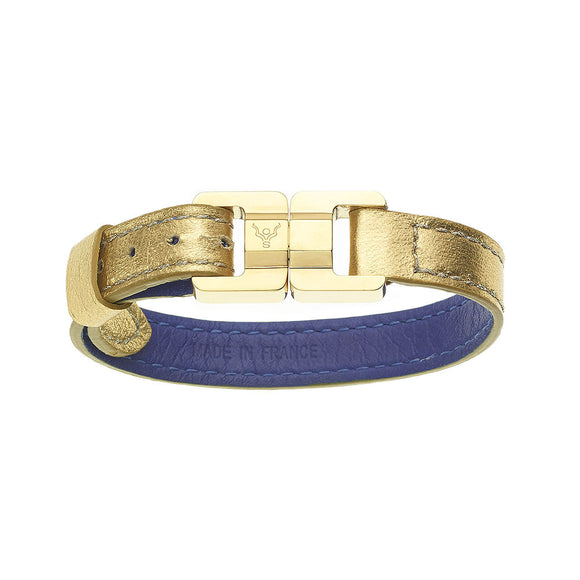 Candice Gold & Yellow Gold Thin Leather Bracelet