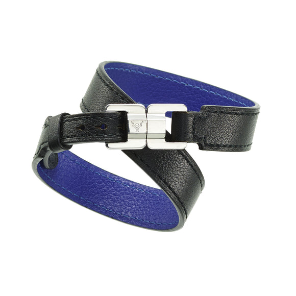 Xandra Double-Wrap Leather & Steel Bracelet