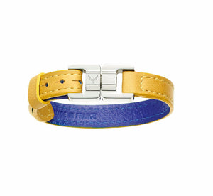 Candice Tournesol & Steel Thin Leather Bracelet IN STOCK