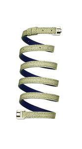 Cassandre Khaki & Steel Leather Bracelet & Belt IN STOCK