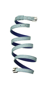 Cassandre Sky Blue & Steel Leather Bracelet & Belt