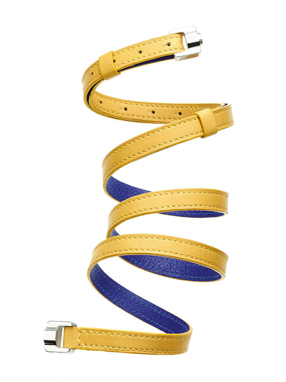 Candice Gold & Yellow Gold Thin Leather Bracelet – Owen&Savary