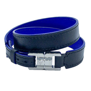 Henry Men's Double Wrap Leather & Steel Bracelet IN STOCK